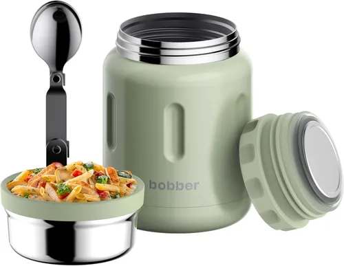 Miniatura 9 de BOBBER Tarro de alimentos aislado de acero inoxidable de 16 oz con boca extra ancha, cuchara y tazón integrados, mantiene el calor durante 10 horas