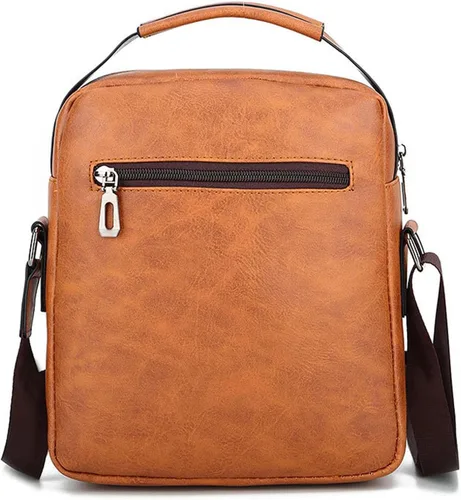 Miniatura 3 de Bolso cruzado pequeño, bolso de hombro para hombre, bolso de cuero vintage para oficina y negocios para hombres, bolso de mano con cremallera