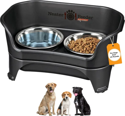 Neater Feeder Express Cuencos para perros a prueba de desorden, elevados para razas de tamaño mediano a grande, cuenco de comida para perros sin