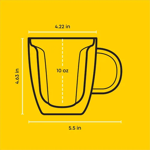 Miniatura 2 de JoyJolt Disney - Juego de 2 tazas de vidrio 3D de Mickey Mouse, tazas de café de vidrio de doble pared aisladas de 10 onzas con diseño 3D, juego