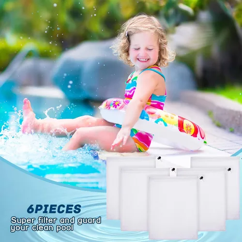 Miniatura 4 de Boao Paquete de 6 bolsas de malla fina para aspiradora de piscina, bolsa de malla fina de nailon de 9 x 13.8 pulgadas, bolsa de repuesto