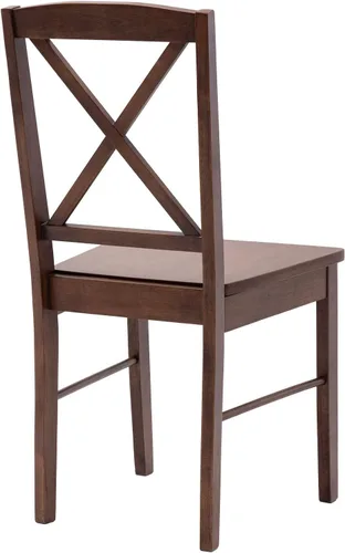 Miniatura 8 de DUHOME Juego de 2 sillas de comedor de madera con respaldo cruzado, sillas de cocina, sillas laterales de nogal