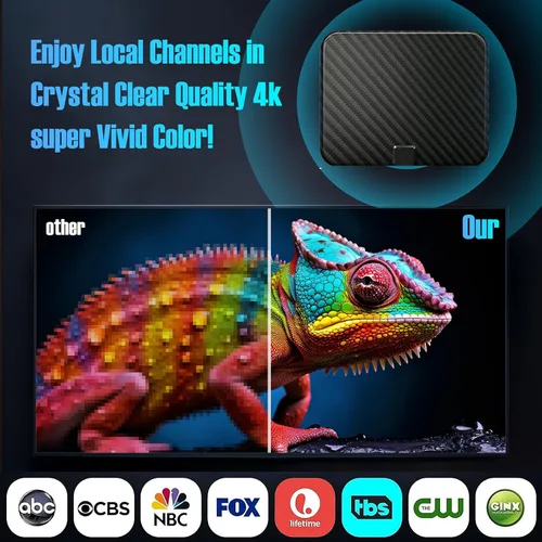 Miniatura 6 de Antena de TV para Smart TV en interiores, antena de TV para canales locales, compatible con 4K 1080p con amplificador de señal, cable coaxial HDTV