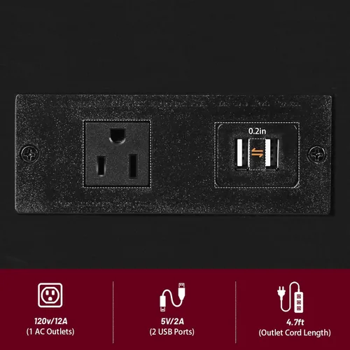 Miniatura 7 de DGSANDGO Mesa auxiliar estrecha (1 unidad) – Mesa auxiliar negra con protección contra sobrecarga, cajón de estación de carga y 4 ruedas, mesita