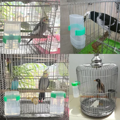 Miniatura 4 de Dispensador automático de agua para pájaros, comedero de agua de loro, contenedor de alimentos de semillas de pájaros, bebedero de periquitos