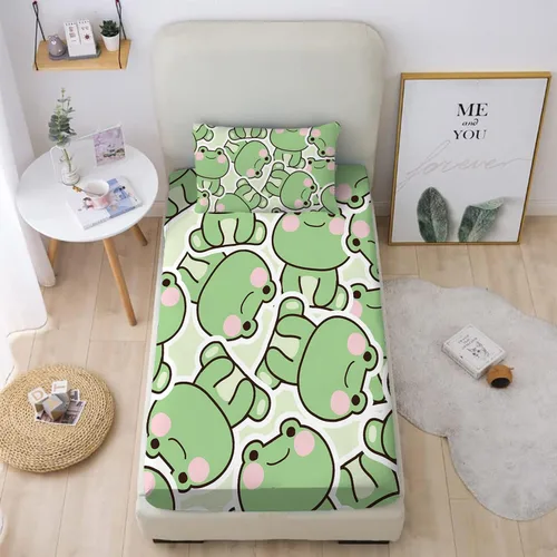 Miniatura 28 de MUSOLEI Sábana bajera ajustable de hongos, ropa de cama de hongos, decoración de hongos para niños, niños; juego de sábanas individuales; 1 sábana