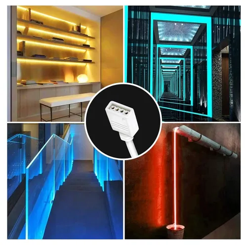 Miniatura 5 de Extensión de cable Nelyeqwo RGB de 4 pines para tira de luz LED