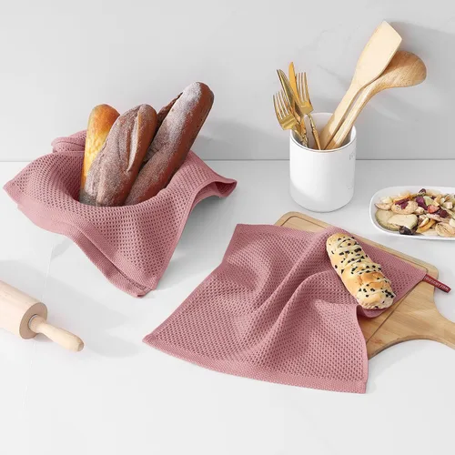 Miniatura 208 de Kitinjoy - Paños de cocina de 100 % algodón, tela de tejido gofrado, paño de limpieza ultrasuave, absorbente y de secado rápido. Beige