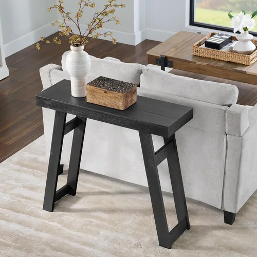 Miniatura 11 de Alaterre Furniture Lawas - Mesa consola de madera maciza – Mesa de entrada moderna de 56 pulgadas – Muebles de sala de estar de fácil montaje