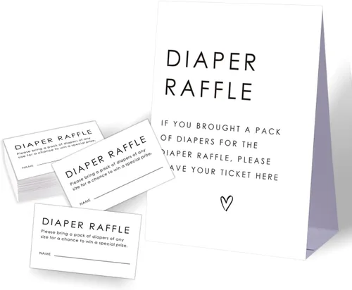 Miniatura 6 de Boletos para sorteo de pañales para baby shower, decoraciones rústicas de baby shower, divertidos juegos de baby shower para adultos, juegos de baby