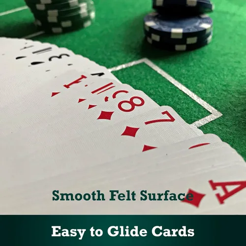 Miniatura 7 de STERLING Games Poker Blackjack Craps - Tapete de fieltro de 72 x 36 pulgadas, doble cara para casino estilo casino, mesa de juegos en casa, cubierta