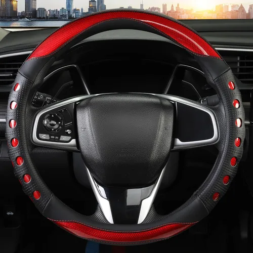 Miniatura 2 de Funda de cuero sintético para volante de automóvil con agarre antideslizante, para mujeres y hombres, ajuste universal para automóviles, camiones