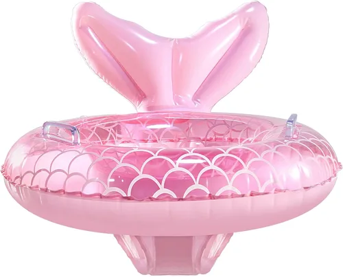 KISSHAKE Flotador de piscina para bebé, flotador de natación de sirena para bebé, entrenador de natación inteligente, flotadores inflables de