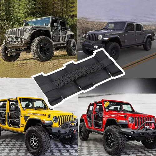 Miniatura 7 de Asas de agarre de barra antivuelco, agarres de mano, accesorios de paracord, agarre manual para Jeep Wrangler JL JK TJ YJ Gladiator Sahara Rubicon