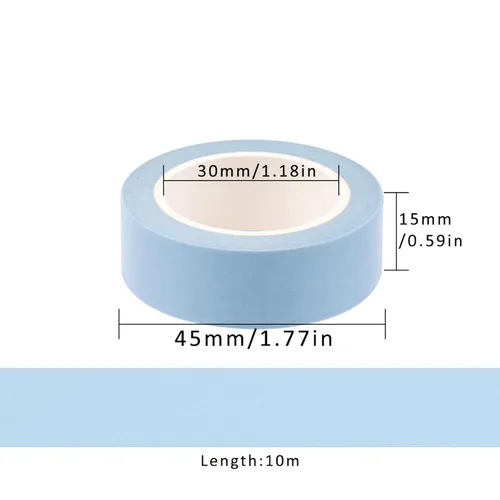 Miniatura 6 de NatSumeBasics 3 Cintas Washi Azul Claro Lisas Cinta Adhesiva Decorativa para Enmascarar, 32 Pies Cintas Autoadhesivas para Embalaje Decoración