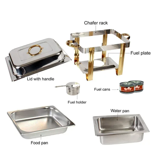 Miniatura 4 de Juego de sartenes TigerChef con detalles dorados, Plateado, 1