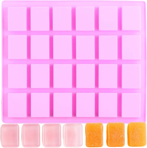 Moldes del caramelo del silicón del rectángulo de 24 cavidades para las barras energéticas del caramelo del caramelo