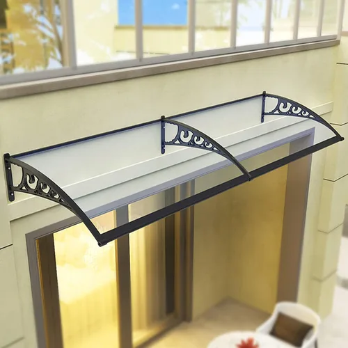 Miniatura 2 de Toldo para ventana de patio, puerta delantera al aire libre, patio, toldo para puerta de techo, toldo arqueado de policarbonato con soportes, varios