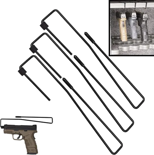 Hold Up Displays Estante seguro para pistola o estantería de almacenamiento de pistola montada en estantería, HD84, negro