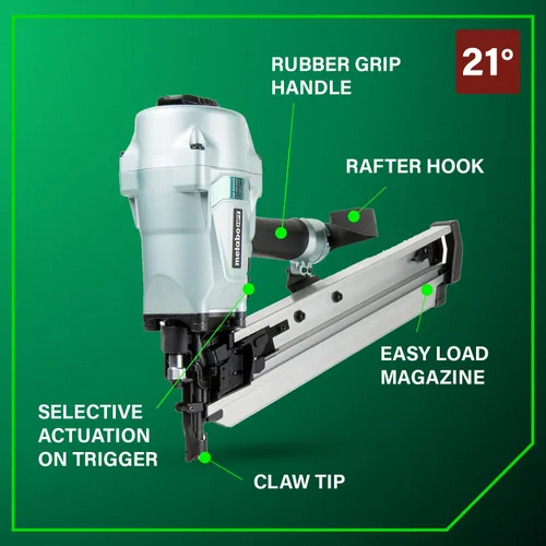 Miniatura 4 de Clavodora de encuadre Metabo HPT, clavadoras neumáticas de potencia preferidas por profesionales en herramientas de encuadre, herramienta potente