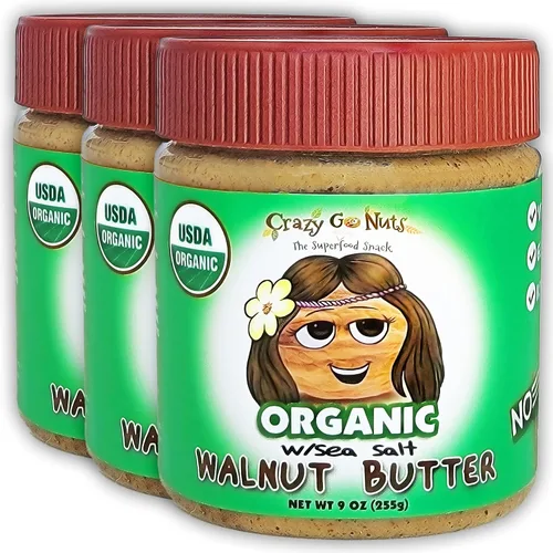 Crazy Go Nuts - Mantequilla de nuez orgánica con sal marina, mantequilla de nuez orgánica, para untar de nuez, keto, vegano, bajo en carbohidratos,