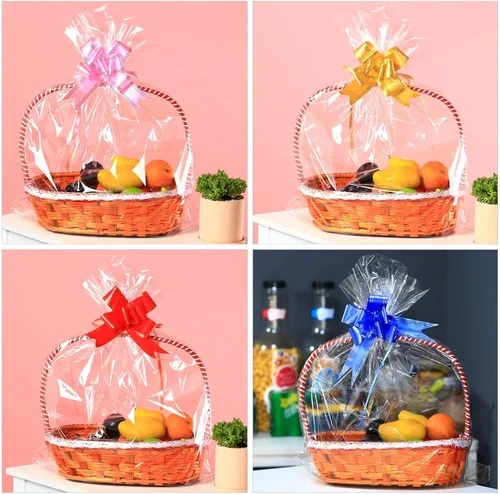 Miniatura 6 de Paquete de 100 bolsas de celofán grandes de 24 x 30 pulgadas, bolsas de regalo de celofán transparente, extra grandes de 2.3 mil, bolsas de celofán