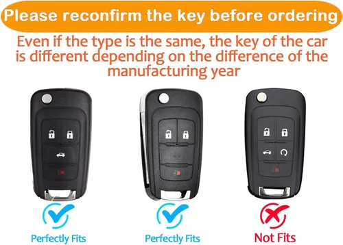 Miniatura 2 de Funda para llave de Chevrolet con llavero, carcasa protectora de TPU suave con protección completa compatible con Chevy Equinox Camaro Cruze Malibu