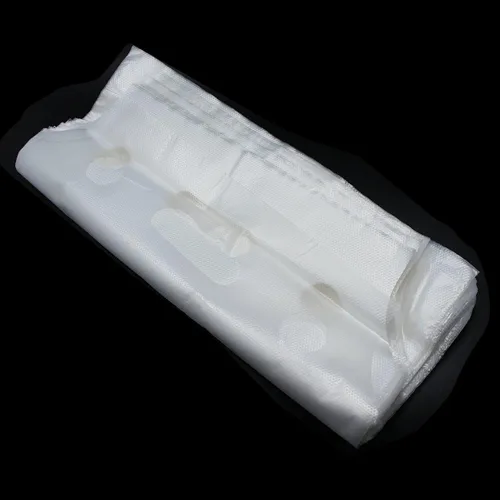 Miniatura 2 de FERENLI 500 bolsas de embalaje de plástico con mango transparente para bebidas, tiendas, comedores, portátiles, bebidas, leche, jugo, agua