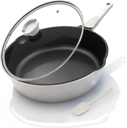 Miniatura 17 de Sartén de 20 cm antiadherente, sartén para tortilla, sartén de chef saludable y no tóxica, sartén para huevos con mango desmontable para todas