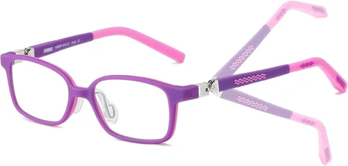 180° Hinges TR90 - Lentes de computadora para niños: Lentes de bloqueo de luz azul para niñas. Lentes de protección contra la radiación Púrpura (3-8