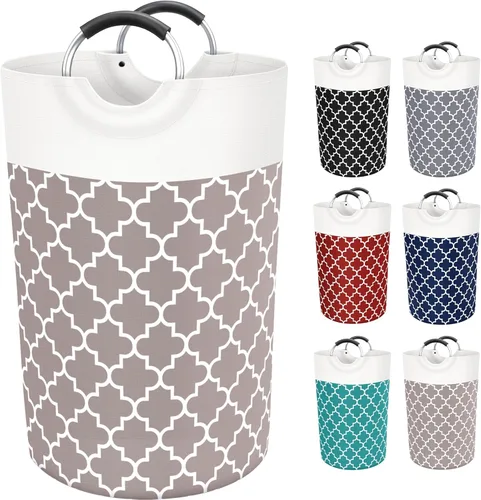 Miniatura 13 de Fabspace - Cesta de lavandería grande con bolsa de lavandería plegable, cesta de ropa con asas altas impermeables para viajes, baño, elementos Gris