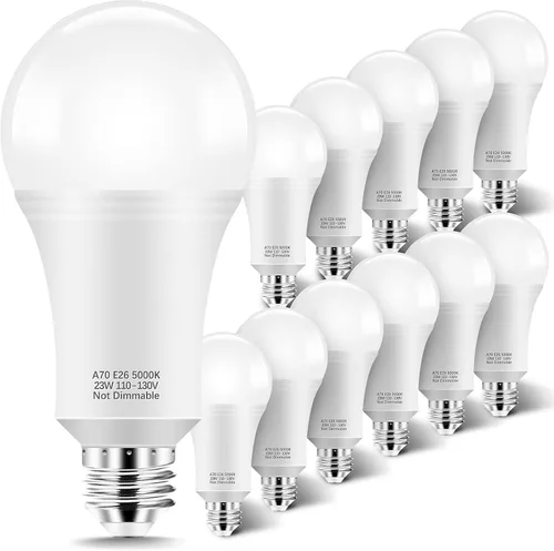 Miniatura 9 de KINDEEP Bombillas LED de 23 W, bombilla súper brillante A21, equivalente a bombilla incandescente de 150 W-200 W, bombillas LED E26, 2500 lúmenes
