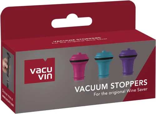 Miniatura 24 de Vacu Vin Concierto para guardar vino con 4 tapones de vacío - Bomba preservadora de vino premium - sello hermético mantiene el vino fresco durante