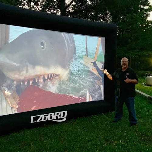 Miniatura 8 de Pantalla de proyector inflable: pantalla de cine al aire libre de 14 pies para fiestas de cine en el patio trasero al aire libre con soplador