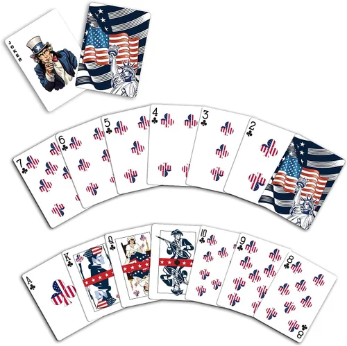 Miniatura 3 de Military Gift Shop Cartas de jugar con bandera estadounidense azul - Gráficos patrióticos - Calidad premium - Regalos para veteranos para hombres