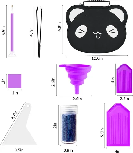 Miniatura 5 de ZORETCO Contenedores de almacenamiento de pintura de diamantes, 60 ranuras, kits de pintura de diamantes, accesorios y herramientas de pintura
