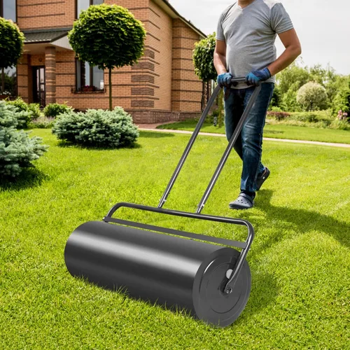 Miniatura 8 de IRONMAX Rodillo de césped, 36 pulgadas, 17 galones, rodillo de acero para patio con tapón de drenaje extraíble, rodillos de césped para césped Negro