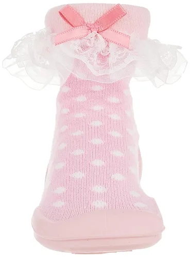 Miniatura 2 de Nuby Snekz - Zapatos cómodos de suela de goma para primeros pasos, lunares rosados, talla S, 7-14 meses