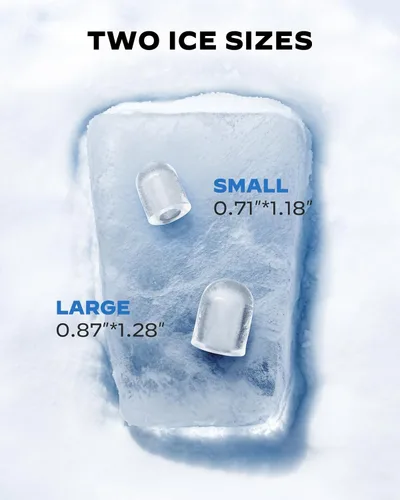 Miniatura 5 de HOMEZAY - Máquina para hacer hielo de encimera, máquina de hielo compacta con cesta de hielo expandible de 2.5L y tanque de agua de 1.8L, control