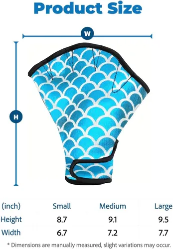 Miniatura 6 de Guantes acuáticos de natación para mujeres y hombres, guantes de agua con resistencia de malla para natación y aeróbic acuático, diseño de escamas