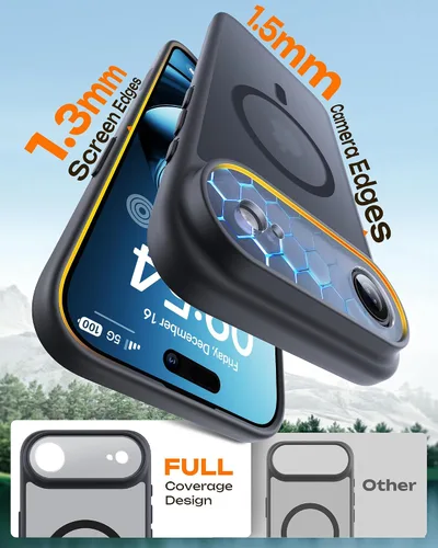 Miniatura 248 de TOCOL Funda para iPhone 11, compatible con Magsafe, protección completa de cámara, imanes integrados, protección contra caídas, funda translúcida