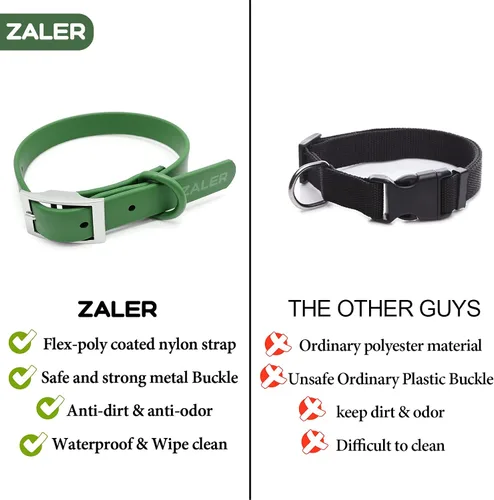 Miniatura 3 de ZALER Collar de perro impermeable, collares de perro ajustables a prueba de olores, fáciles de limpiar, collares suaves y cómodos para perros Verde