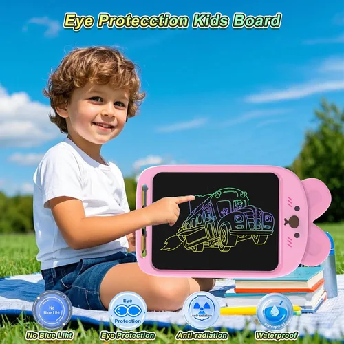 Miniatura 5 de Tableta de escritura LCD de 10 pulgadas, juguete de tablero de garabatos borrable, lindo bloc de dibujo de conejo para niños de 2 a 6 años, regalo