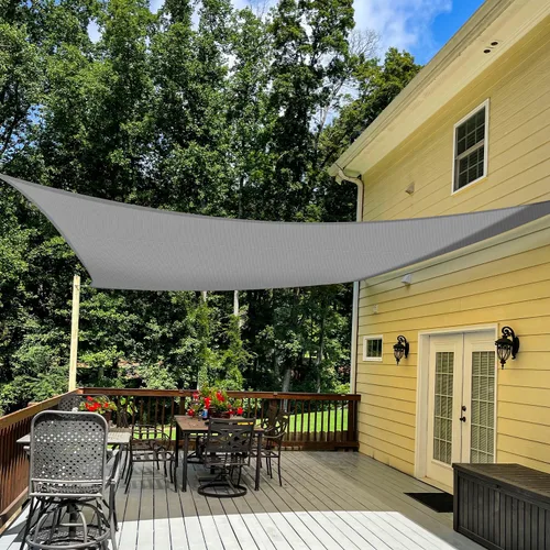 TANG Toldo para sombra de 10' x 13', rectangular, para exteriores, con bloqueo UV, toldo de tela para sol, para patio, toldo cuadrado para porche,