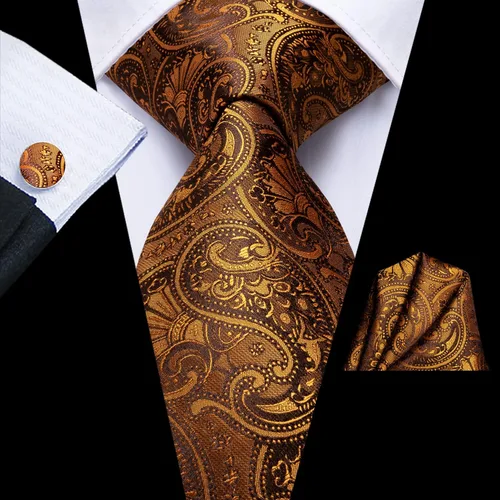 Miniatura 4 de Dubulle Conjunto de corbata de seda paisely para hombre con corbata y bolsillo cuadrado