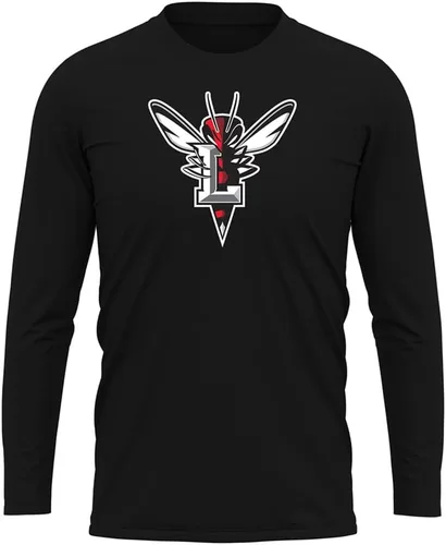 Miniatura 180 de Camisa deportiva de manga larga oficial de la NCAA Collegiate para hombre, colección negra con logotipo primario
