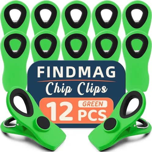 Miniatura 8 de Paquete de 12 clips de chips, clips magnéticos para bolsas para paquetes de alimentos, accesorios de RV, clip de cocina con imán para refrigerador