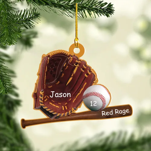 Miniatura 15 de Adorno de béisbol personalizado para niños, recuerdo de cerámica con nombre y número personalizado, algunos niños recién nacen con béisbol en sus