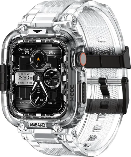 Miniatura 46 de amBand Bands - Funda protectora de pantalla compatible con Apple Watch Ultra 3/2/1 de 1.732 pulgadas, correa resistente M1 Sport Series y película