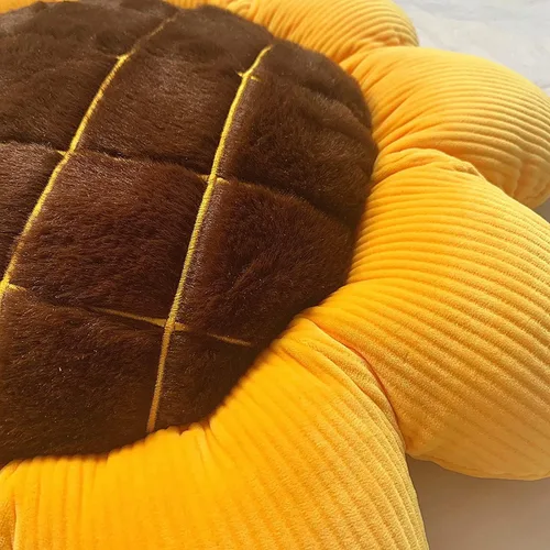 Miniatura 7 de LEVINIS Cojines de silla con forma de girasol amarillo, almohadas decorativas grandes de terciopelo suave, cojín reversible para cama, automóvil